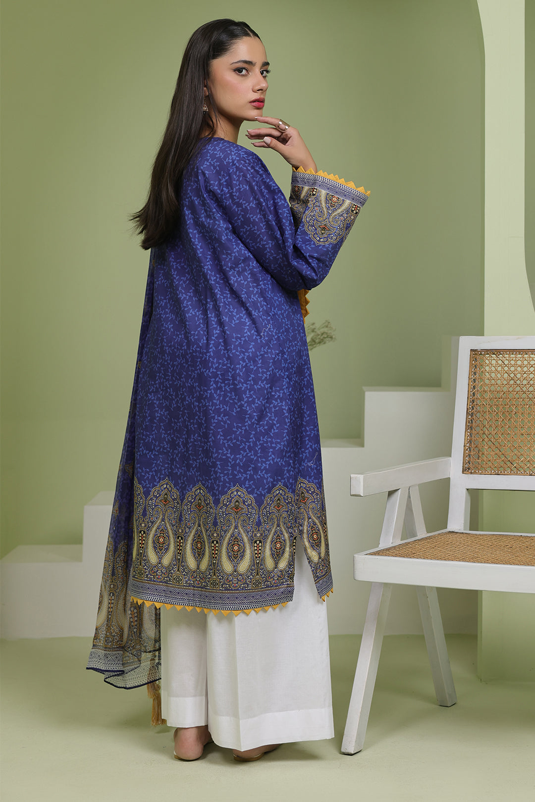 Zellbury | Unstitched 2 Piece Lawn | Embroidered Shirt Dupatta - 1688
