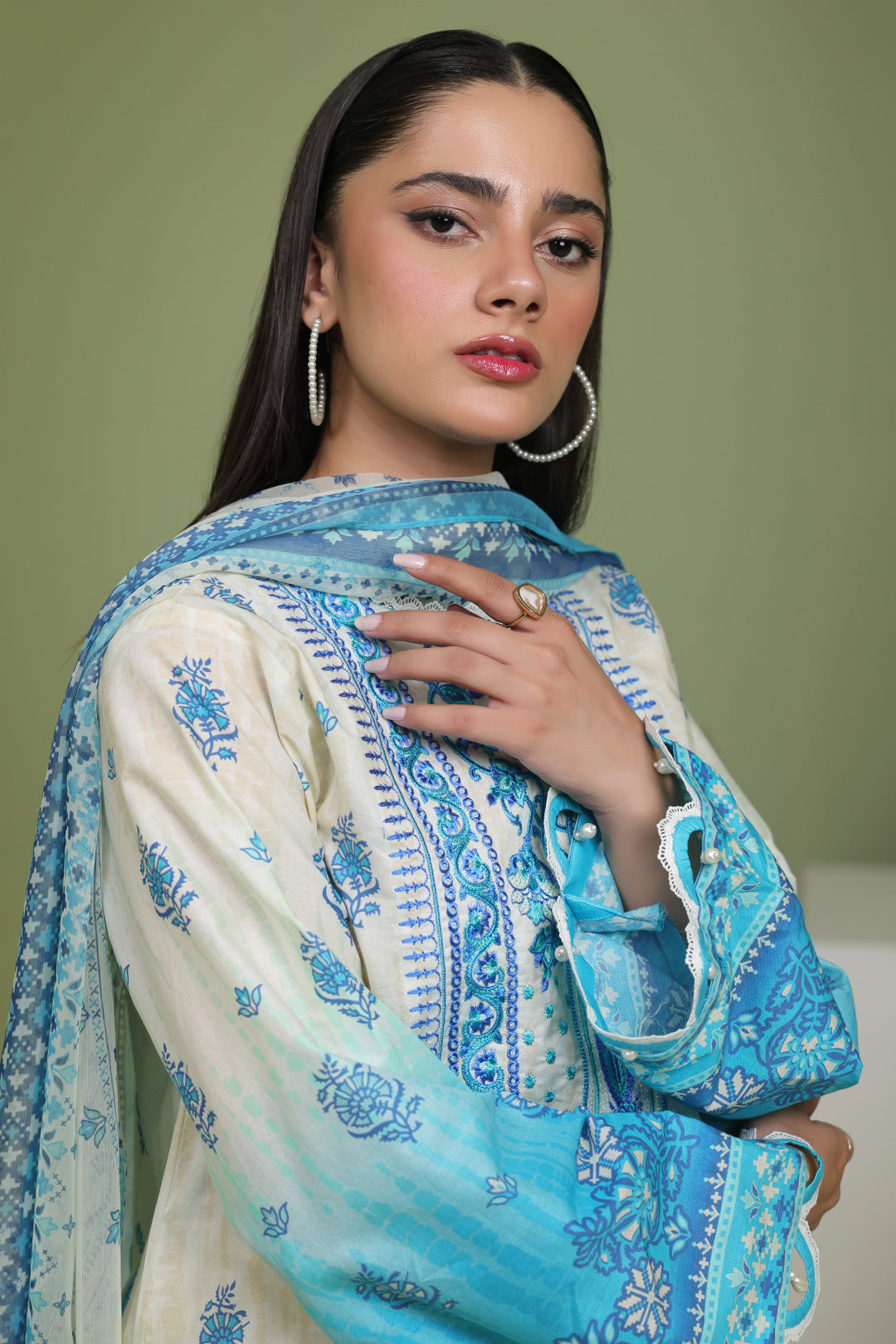 Zellbury | Unstitched 2 Piece Lawn | Embroidered Shirt Dupatta - 1694 Default Title