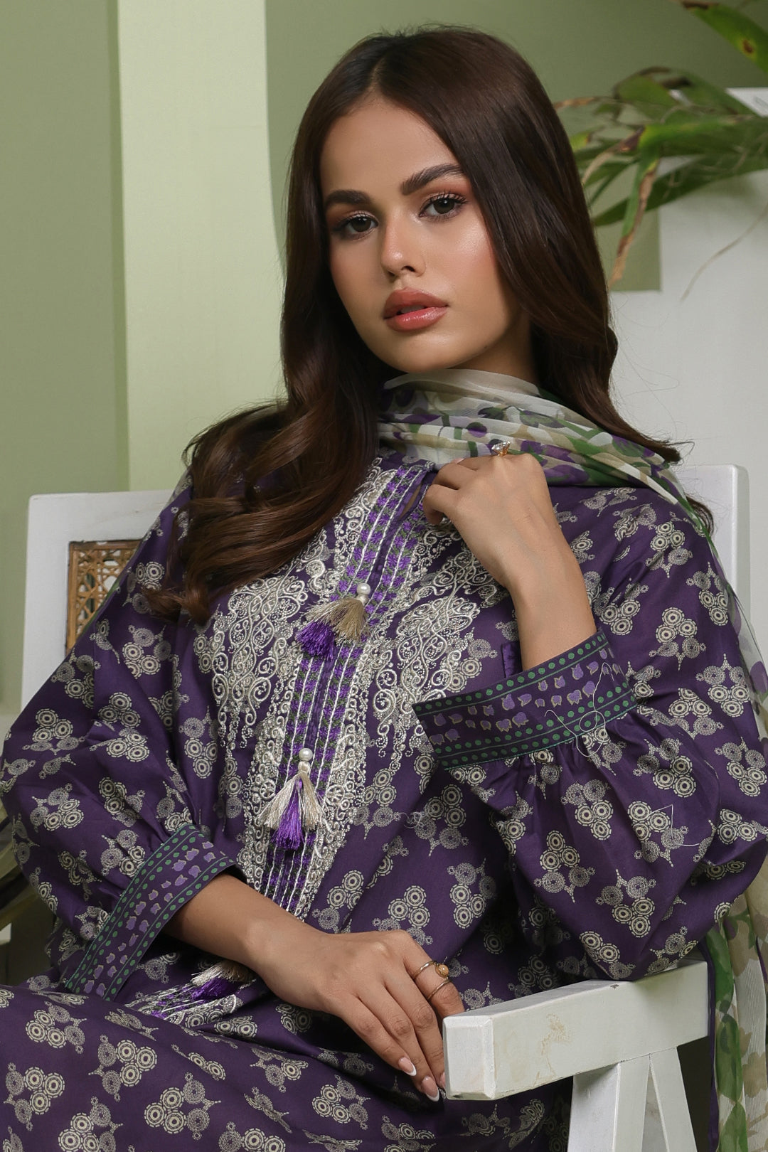 Zellbury | Unstitched 2 Piece Lawn | Embroidered Shirt Dupatta - 1695 Default Title