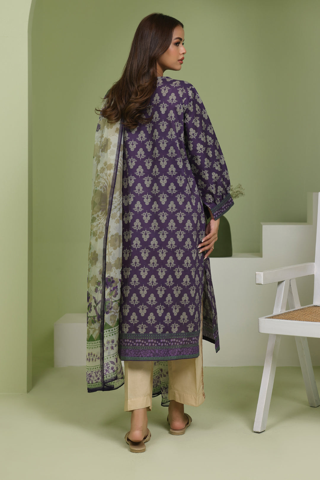 Zellbury | Unstitched 2 Piece Lawn | Embroidered Shirt Dupatta - 1695