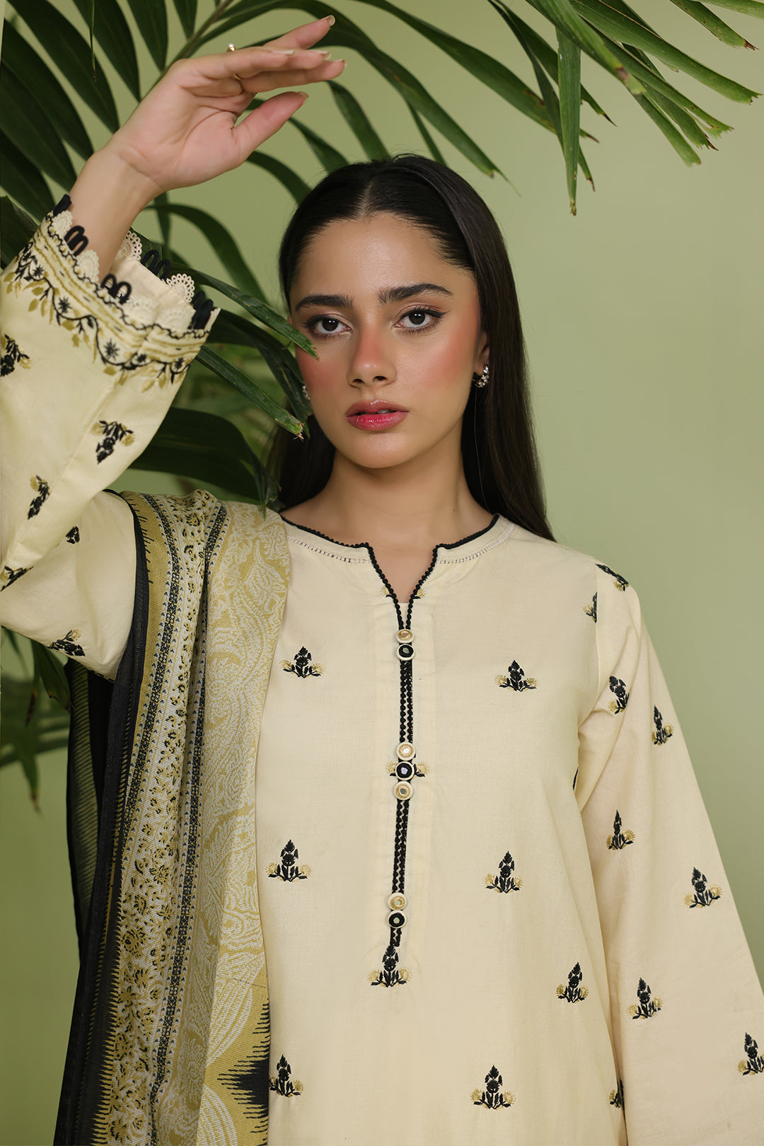 Zellbury | Unstitched 3 Piece Lawn | Embroidered Shirt Shalwar Dupatta - 1369 Default Title