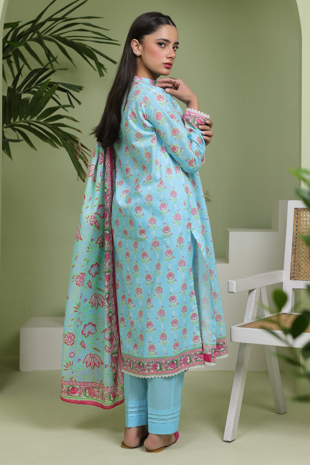 Zellbury | Unstitched 3 Piece Lawn | Shirt Shalwar Dupatta - 1571