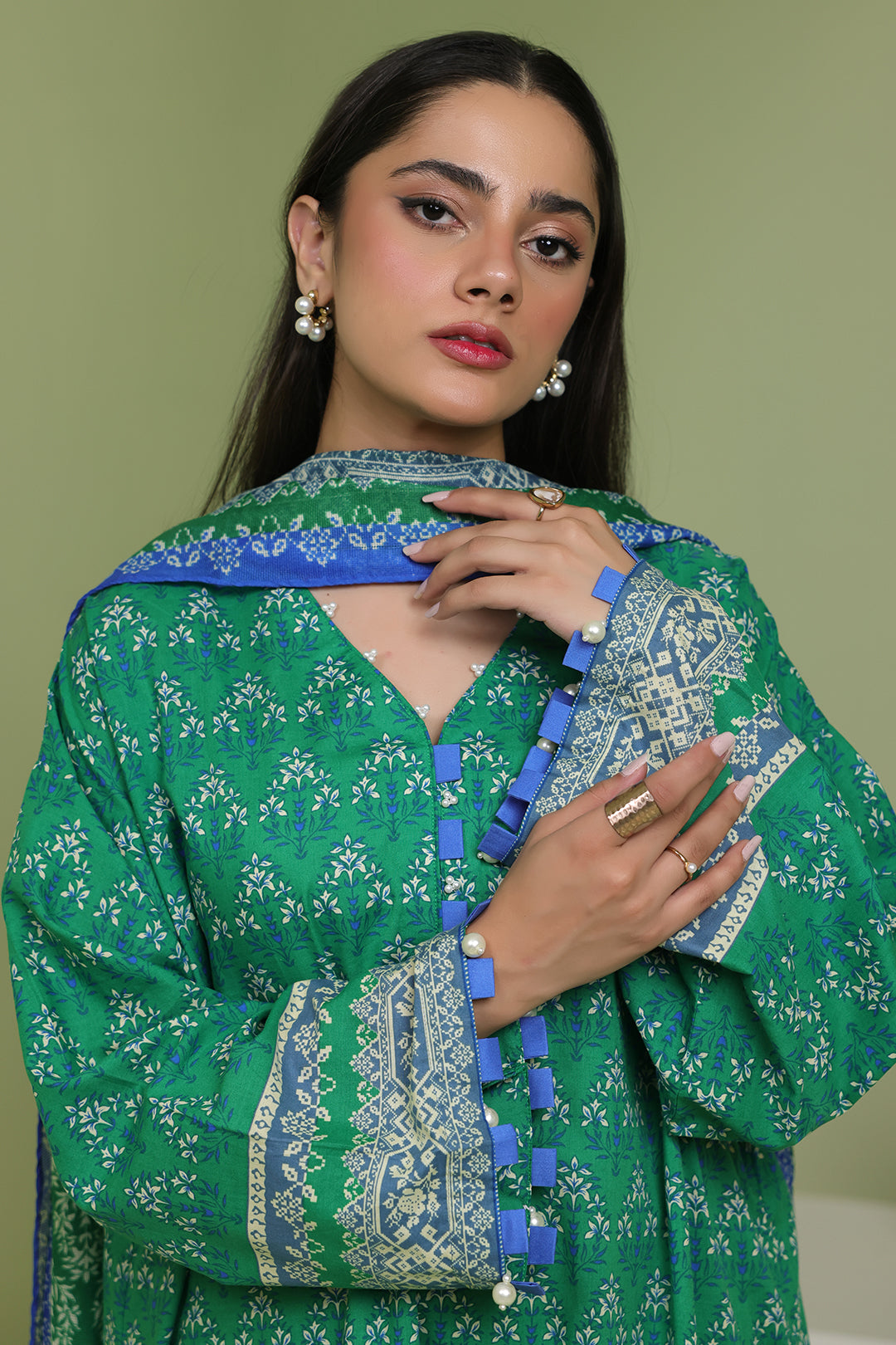 Zellbury | Unstitched 3 Piece Lawn | Shirt Shalwar Dupatta - 1697 Default Title