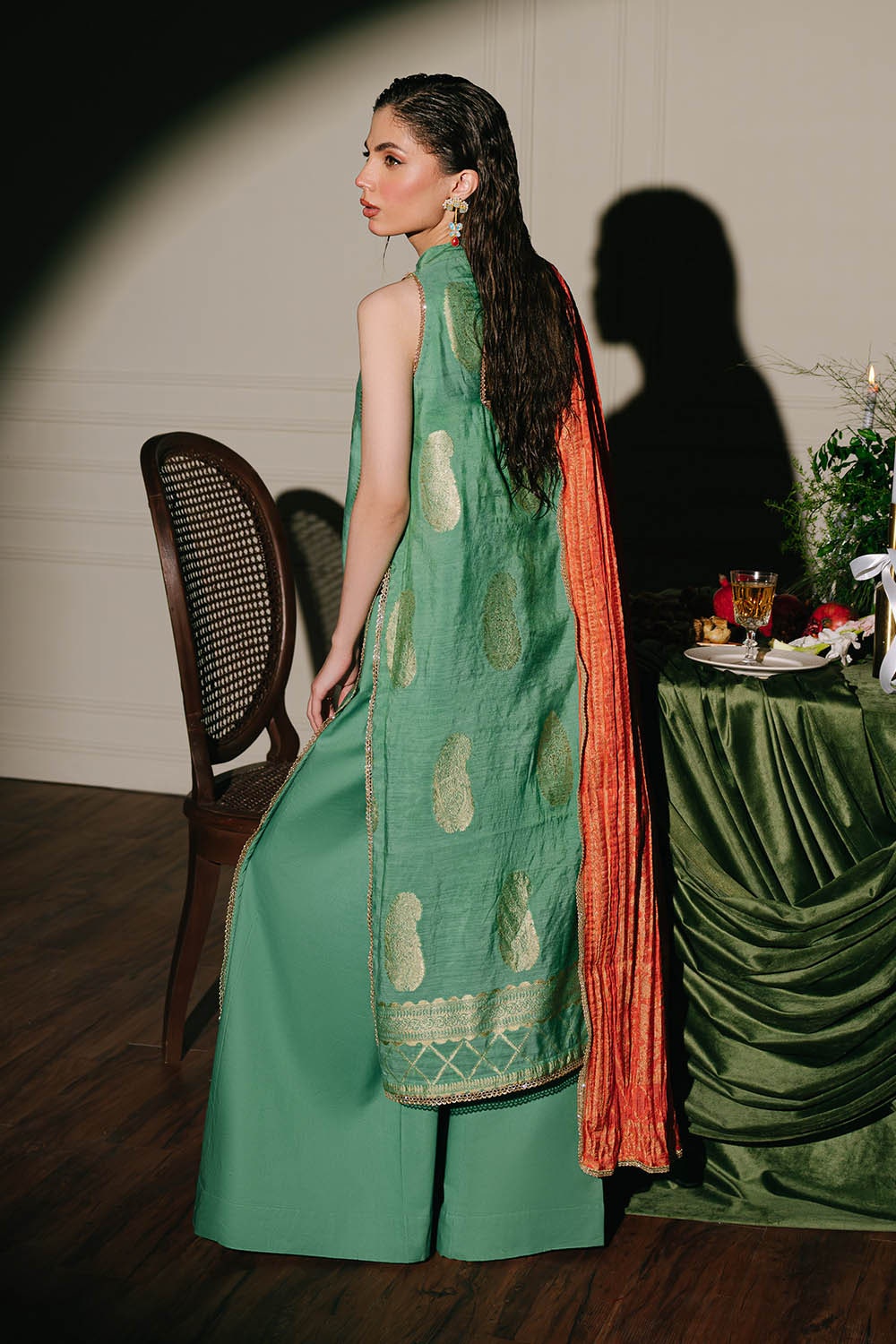 Gul Ahmed | Festive Eid 25 | FE-52127 S Jade Green Jacquard