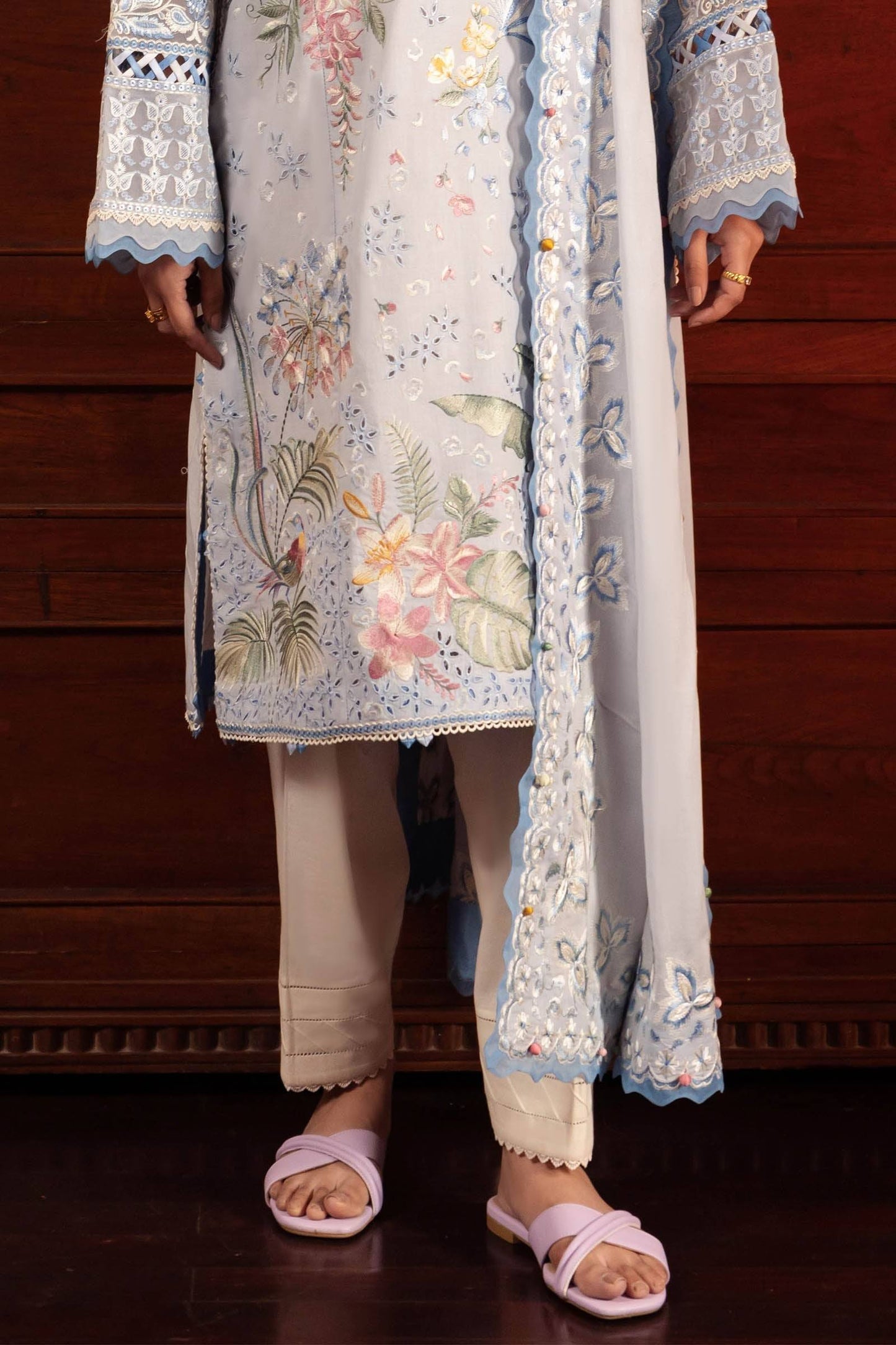 Zaha | Lawn 24 | ELA (ZL24-01 B) - Pakistani Designer Dress - by Zaha | Type: Luxury - 100% Original at Saira Sultan