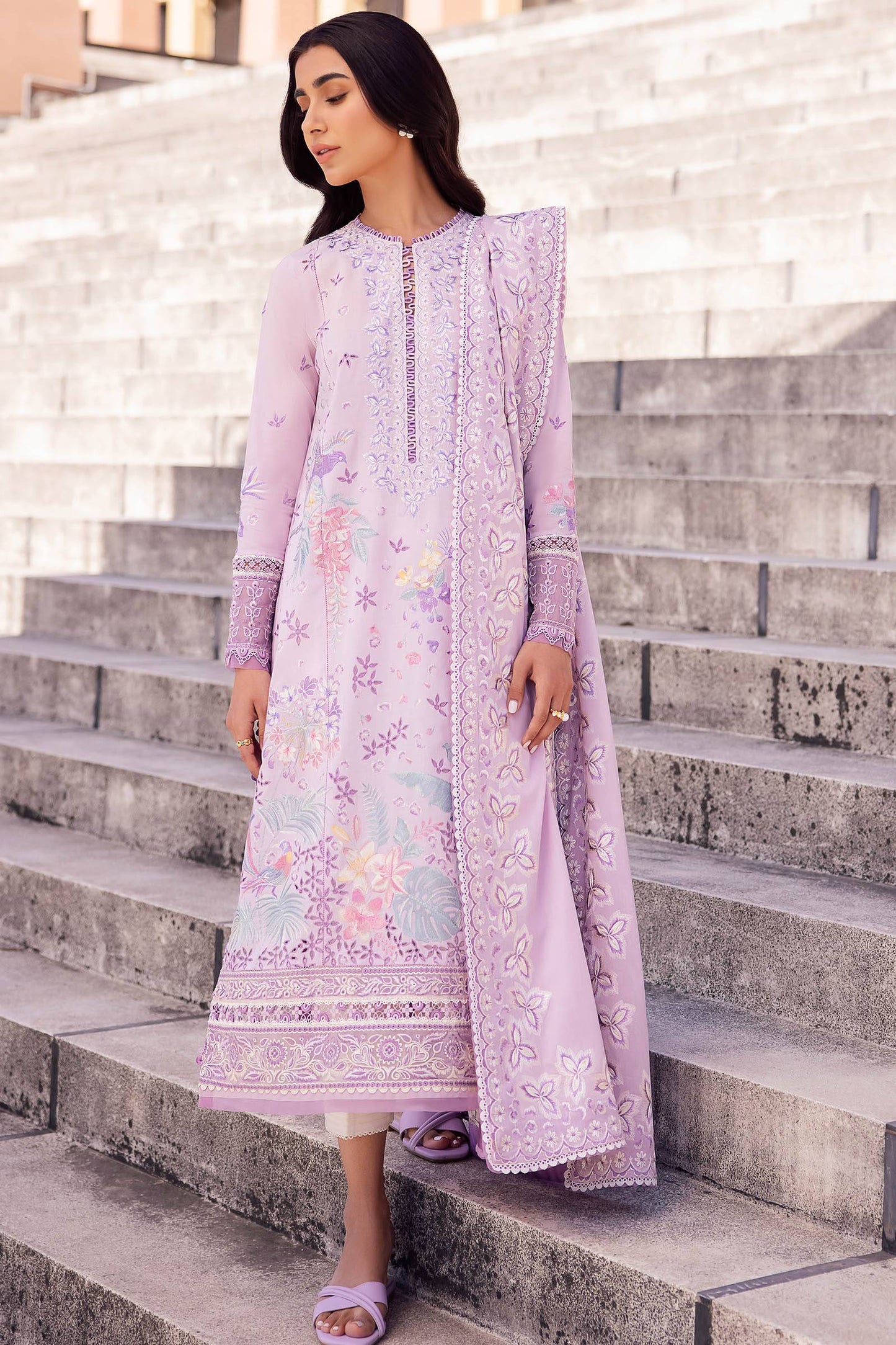 Zaha | Lawn 24 | ELA (ZL24-01 A) - Pakistani Designer Dress - by Zaha | Type: Luxury - 100% Original at Saira Sultan