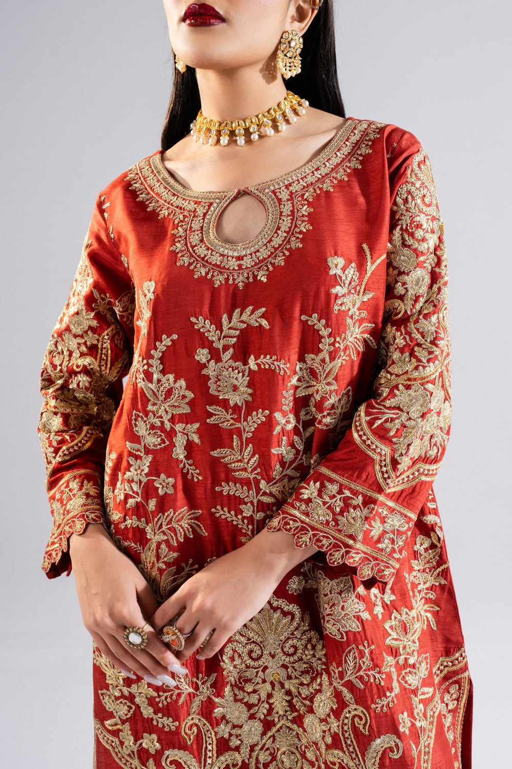 Maryum N Maria | Luna Formals | ZAHARI L Red Viscose Cotton