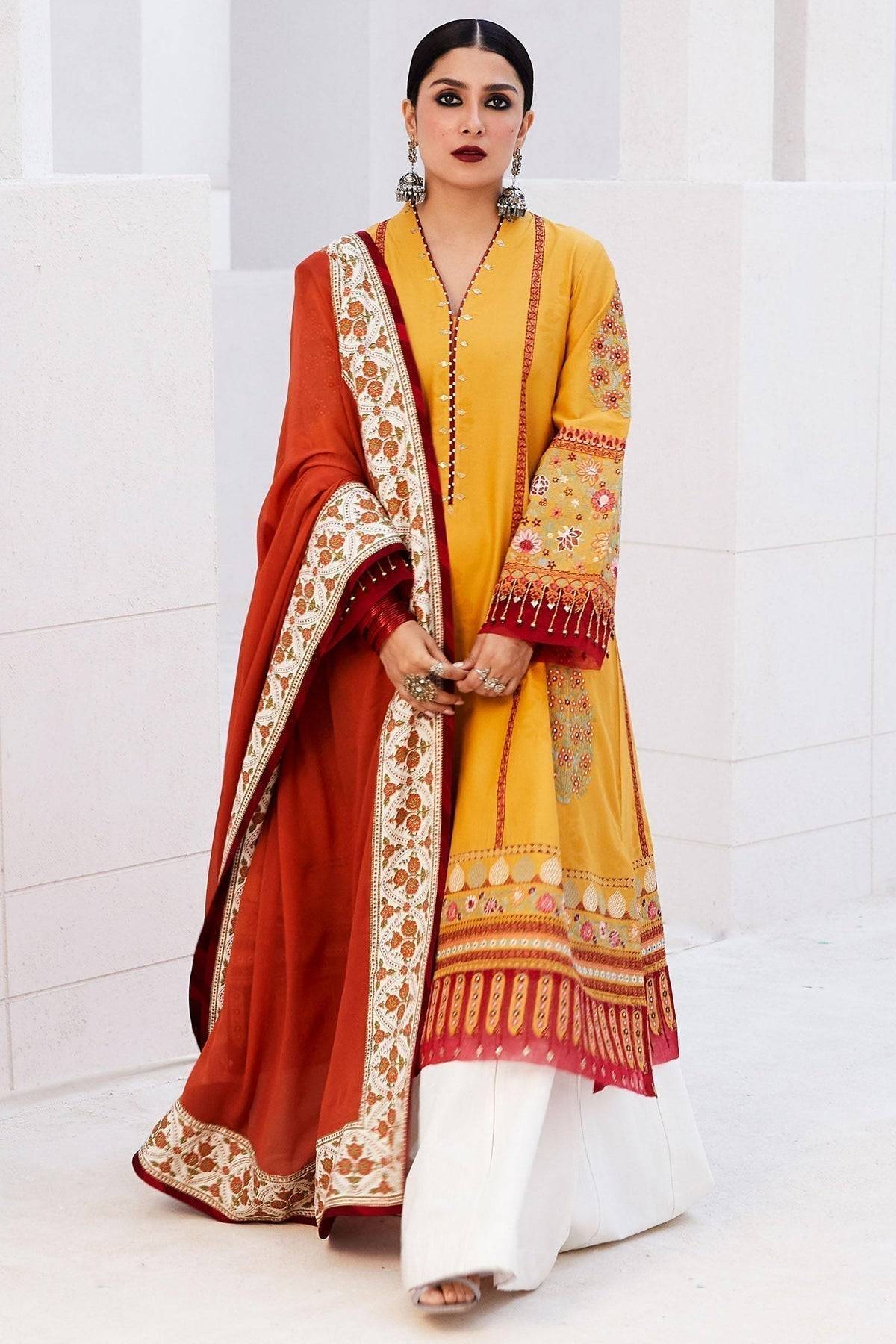 Zara Shahjahan | Luxury Lawn 24 | SANDAL-10A - Pakistani Designer Dress - by Zara Shahjahan | Type: Luxury - 100% Original at Saira Sultan