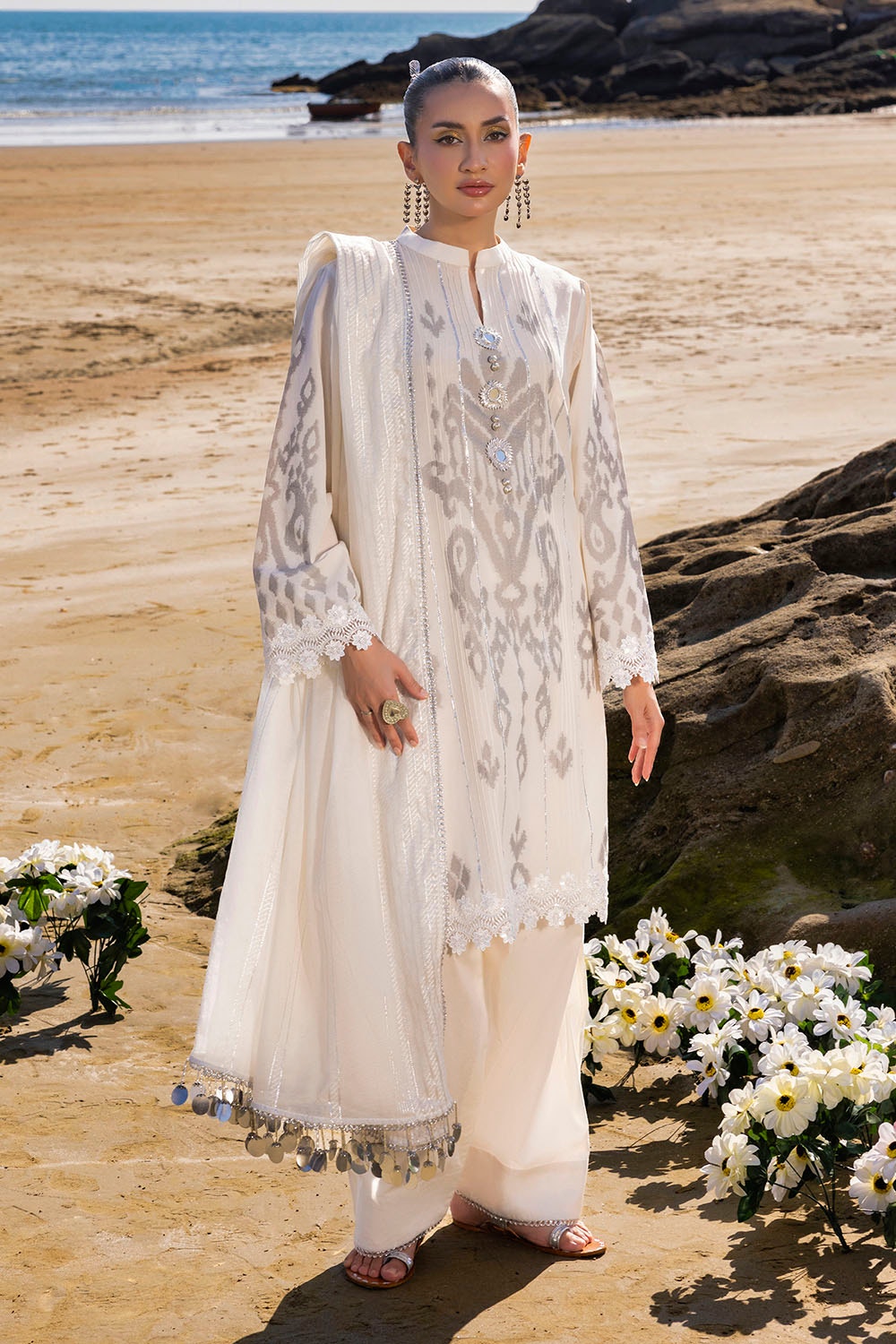 Gul Ahmed | Taara 25 | MJ-52003 XL Ivory Jacquard
