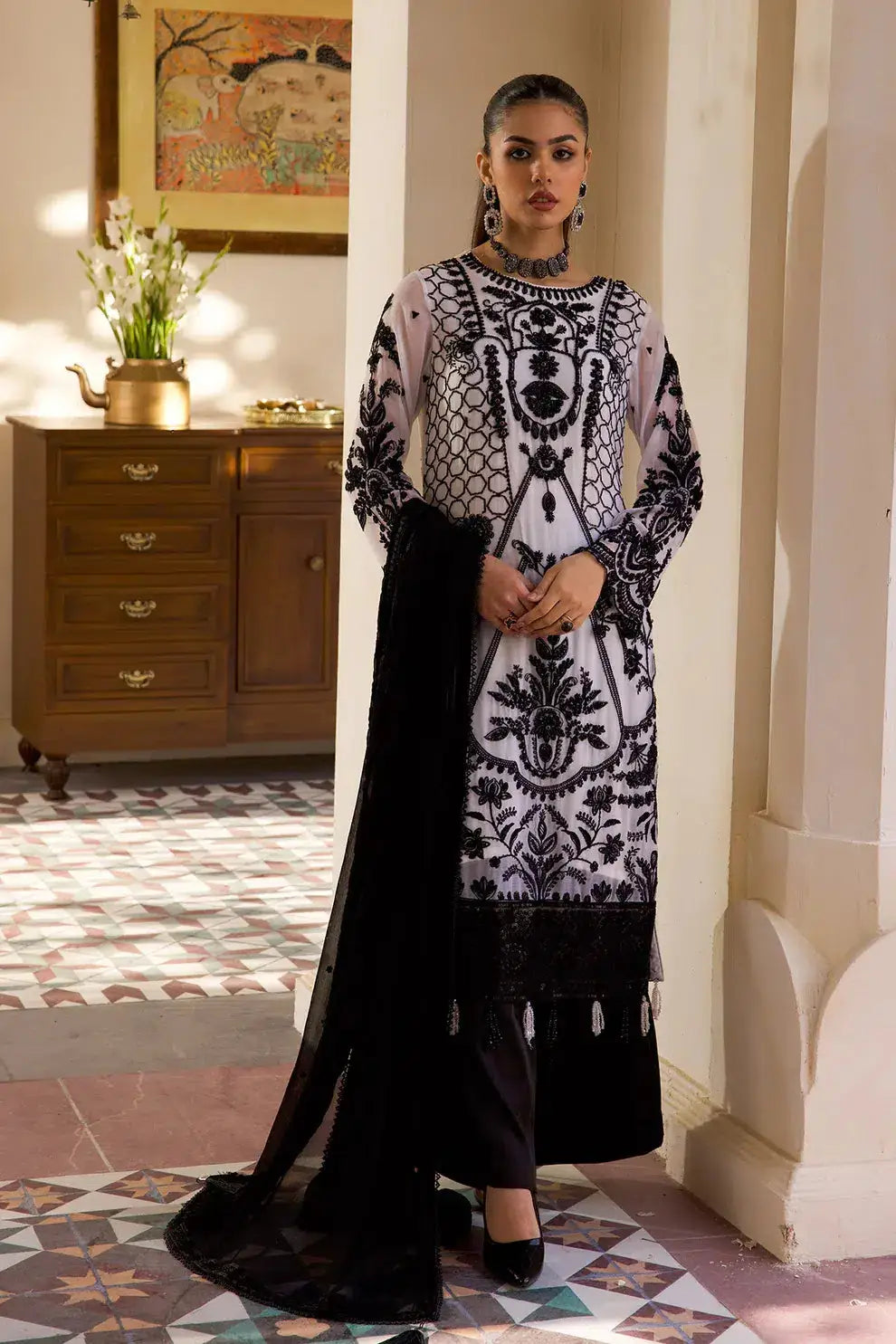 Azure | Embroidered Formals | ZN-06 - Pakistani Designer Dress - by Zebtan | Type: Formal - 100% Original at Saira Sultan