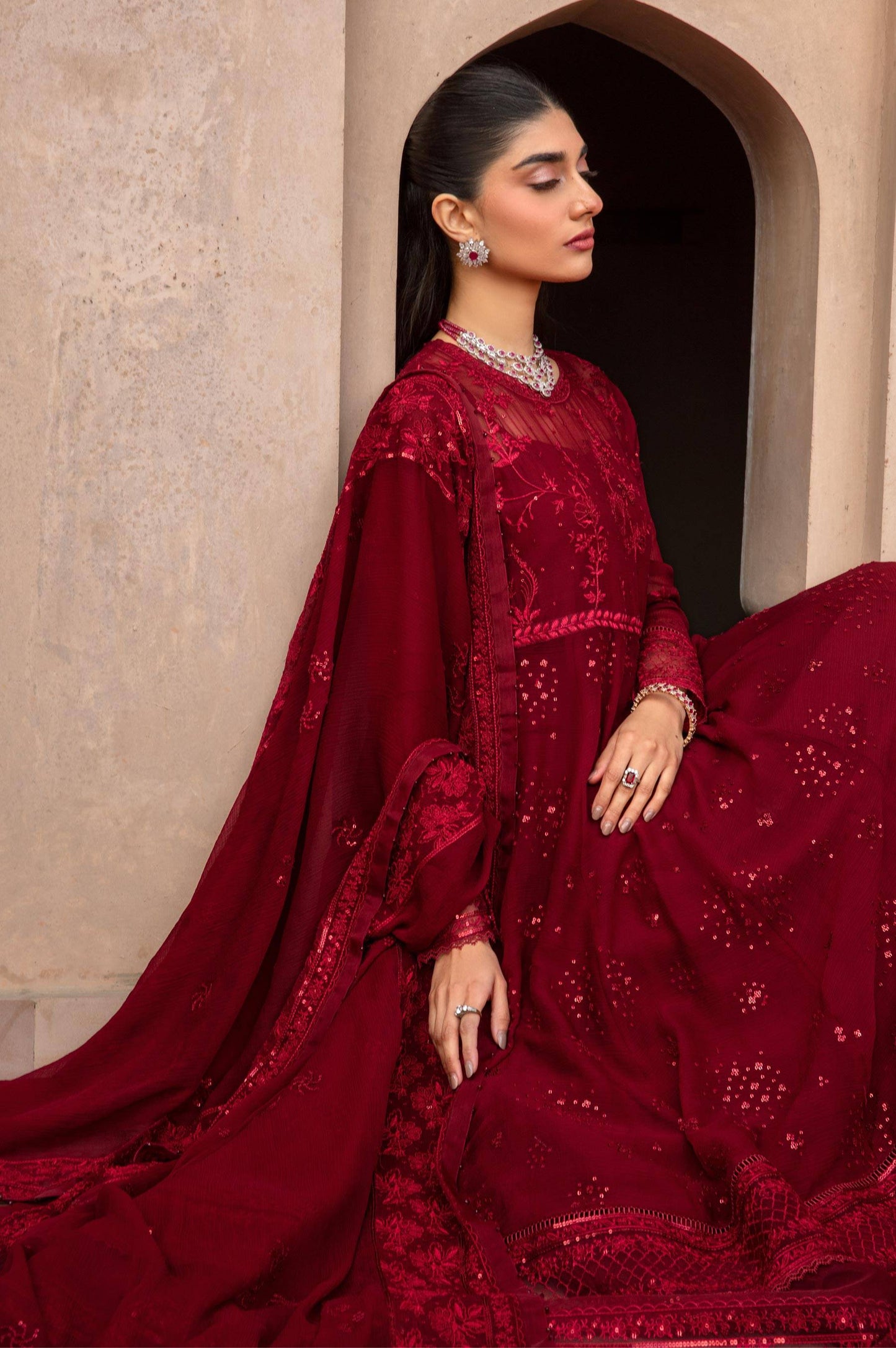Zeen | Azalea Collection | Merlot - Pakistani Designer Dress - by Zeen | Type: Formal - 100% Original at Saira Sultan