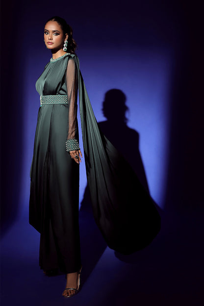 Wardha Saleem | Luxury Pret Fusion Wear | ZEPHYR SAREE DRAPE WITH BELT (2PC)
