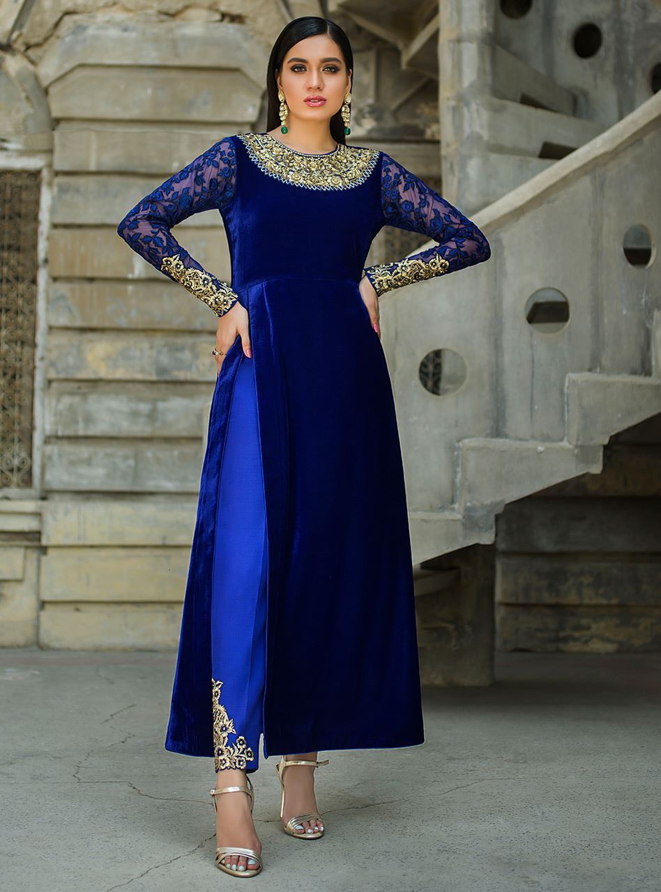 Zainab Chottani | Semi Formals | VIVA LA COBALT - Pakistani Designer Dress - by Zainab Chottani | Type: Ladies Clothes - 100% Original at Saira Sultan
