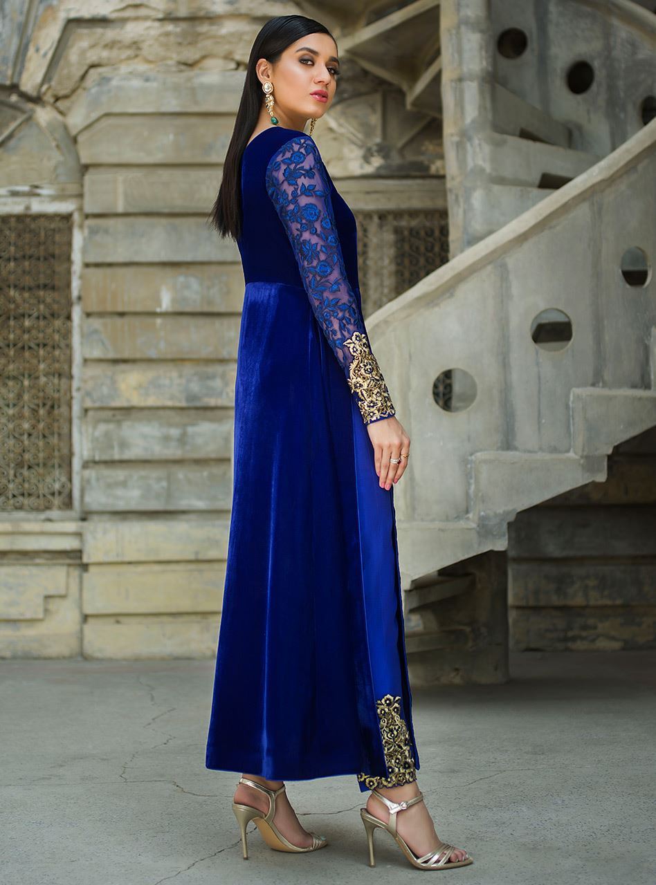Zainab Chottani | Semi Formals | VIVA LA COBALT - Pakistani Designer Dress - by Zainab Chottani | Type: Ladies Clothes - 100% Original at Saira Sultan