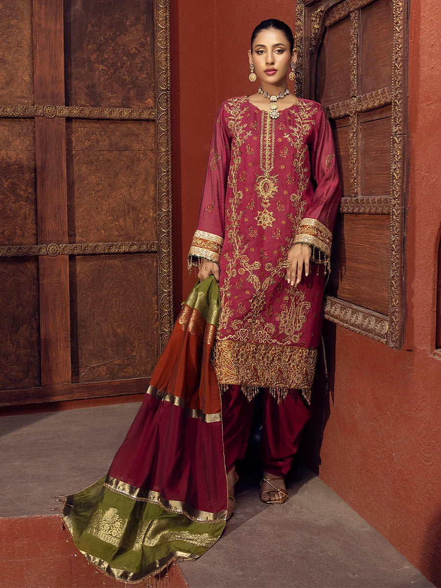 Salitex | Signature Festive Chiffon | SUNW6JI017UT M Rose Pink Textuered
