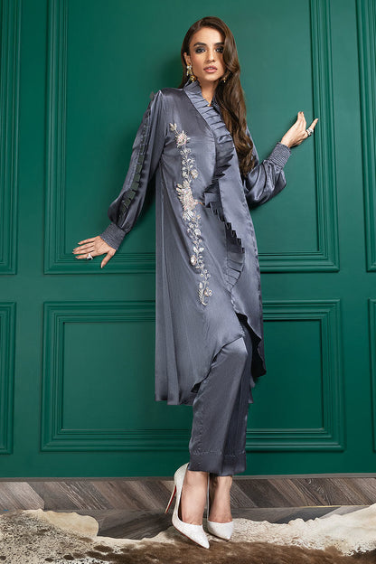 Wardha Saleem | Luxury Pret Fusion Wear | WS22-031 M Gray Female