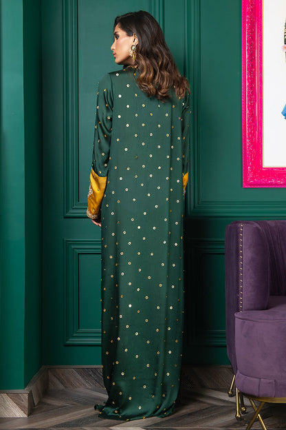 Wardha Saleem | Luxury Pret Fusion Wear | WS22-034 S Bottle Green Zardozi