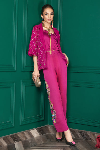 Wardha Saleem | Luxury Pret Fusion Wear | WS22-027 L Magenta Female