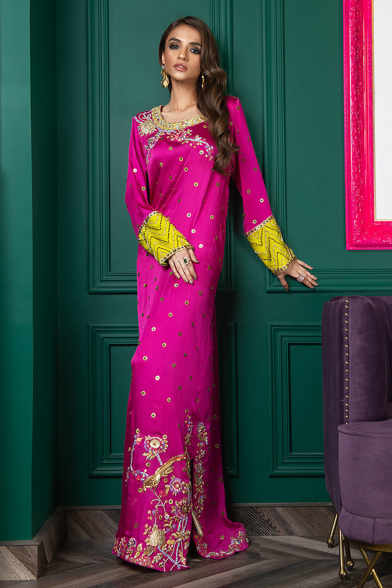 Wardha Saleem | Luxury Pret Fusion Wear | WS22-035 XS Hot Pink Zardozi