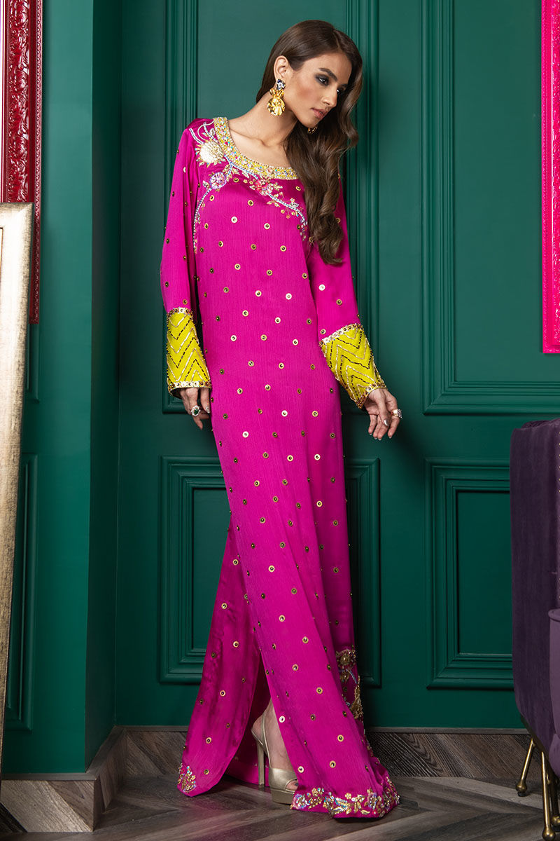 Wardha Saleem | Luxury Pret Fusion Wear | WS22-035 L Hot Pink Zardozi