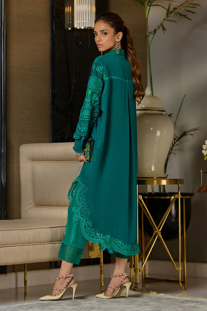 Wardha Saleem | Luxury Pret Traditional Wear | EMERALD XL Emerald Green Pure Silk