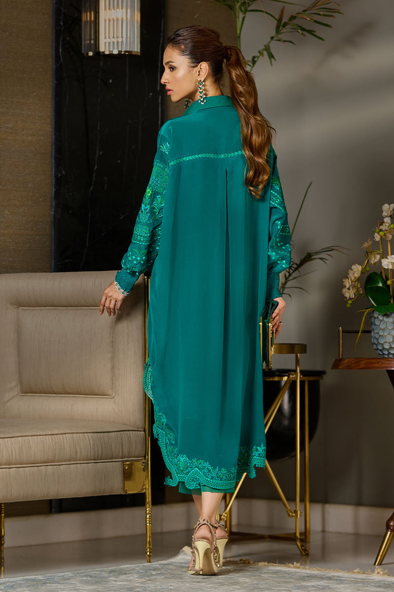 Wardha Saleem | Luxury Pret Traditional Wear | EMERALD S Emerald Green Pure Silk