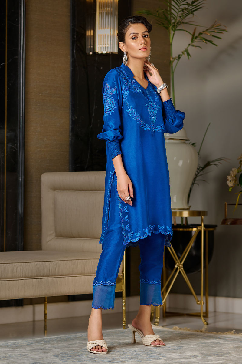 Wardha Saleem | Luxury Pret Traditional Wear | SAPPHIRE XS Royal Blue Pure Silk