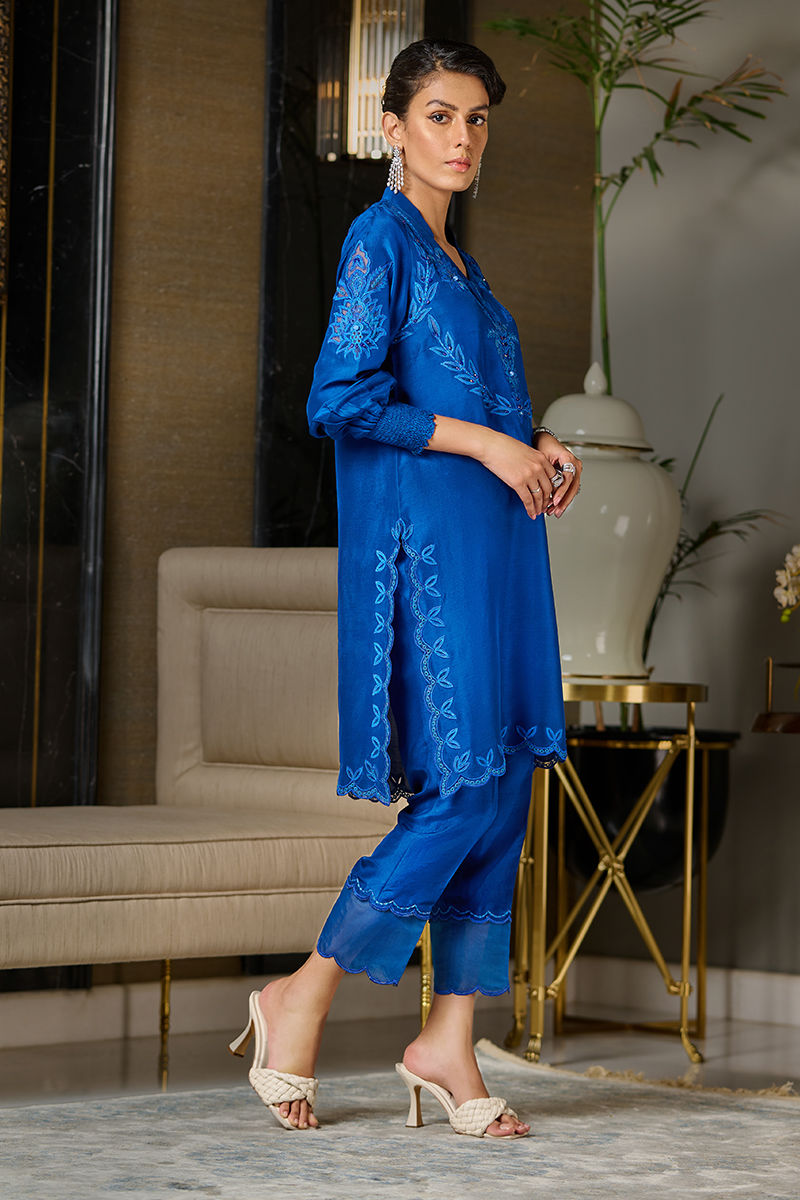 Wardha Saleem | Luxury Pret Traditional Wear | SAPPHIRE XL Royal Blue Pure Silk