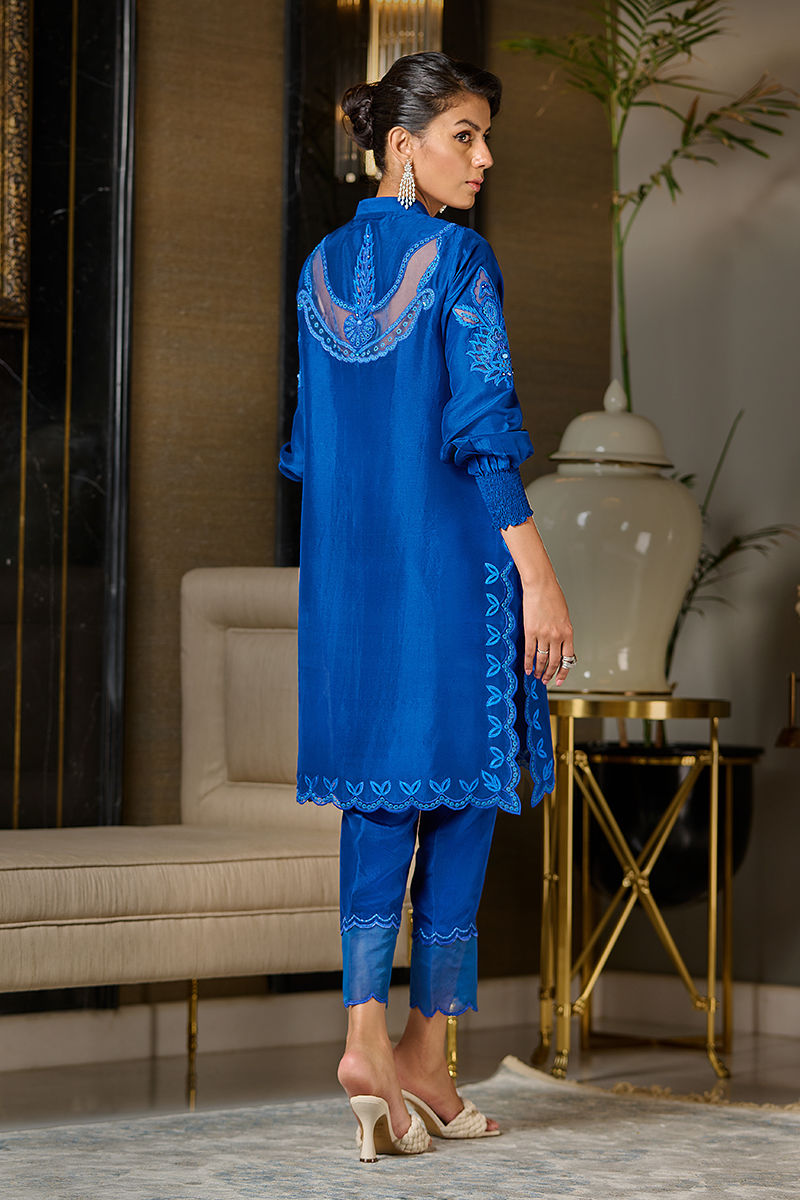 Wardha Saleem | Luxury Pret Traditional Wear | SAPPHIRE S Royal Blue Pure Silk