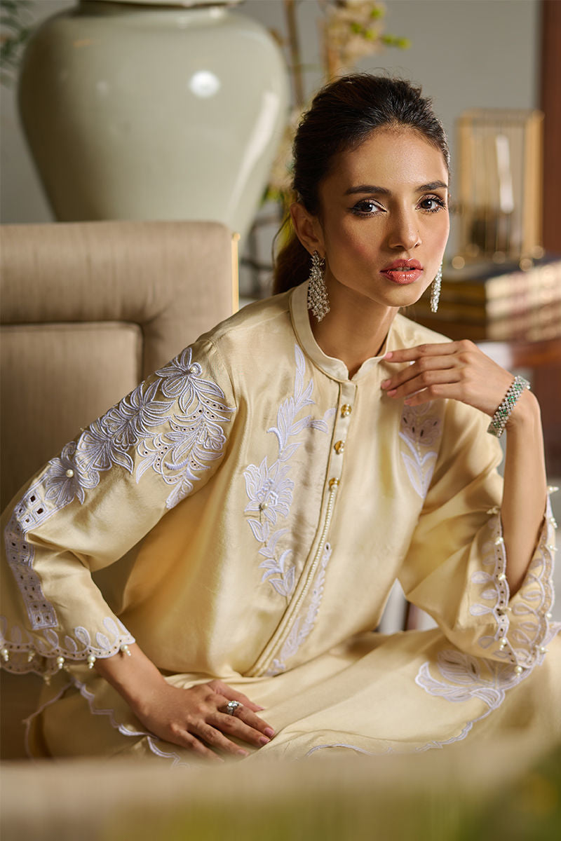 Wardha Saleem | Luxury Pret Traditional Wear | MYSTIQUE L Ivory Pure Silk