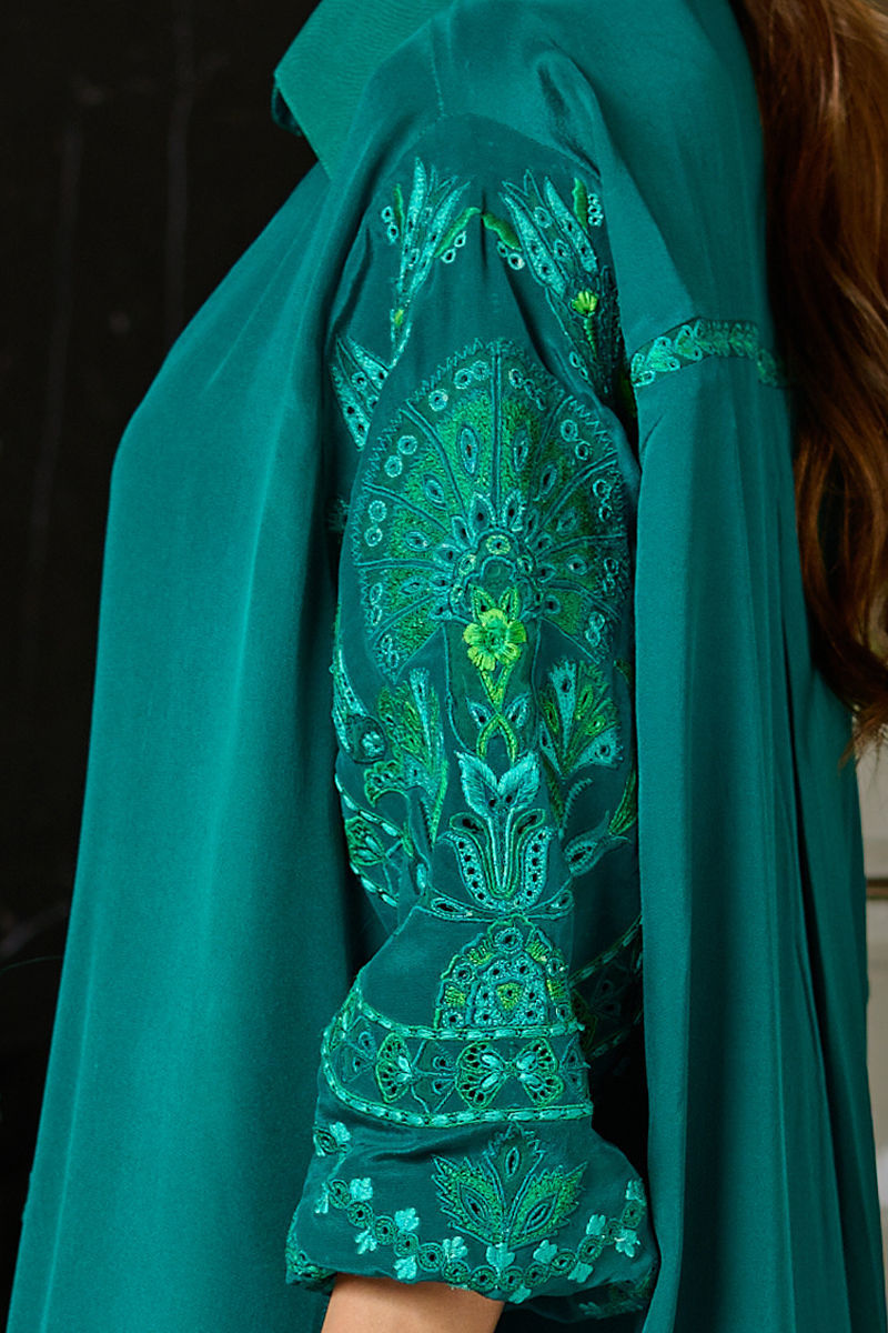 Wardha Saleem | Luxury Pret Traditional Wear | EMERALD L Emerald Green Pure Silk