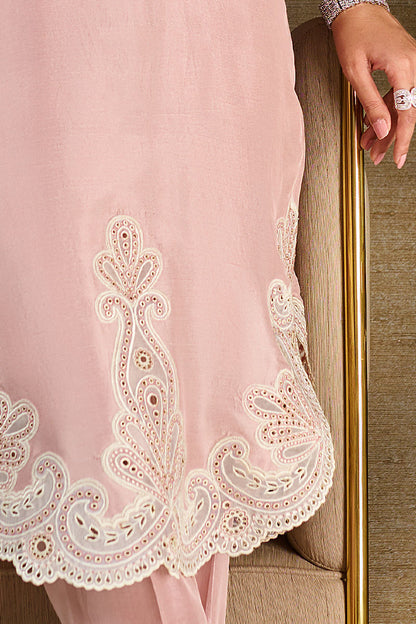 Wardha Saleem | Luxury Pret Traditional Wear | BELLEROSE M Light Pink Pure Silk