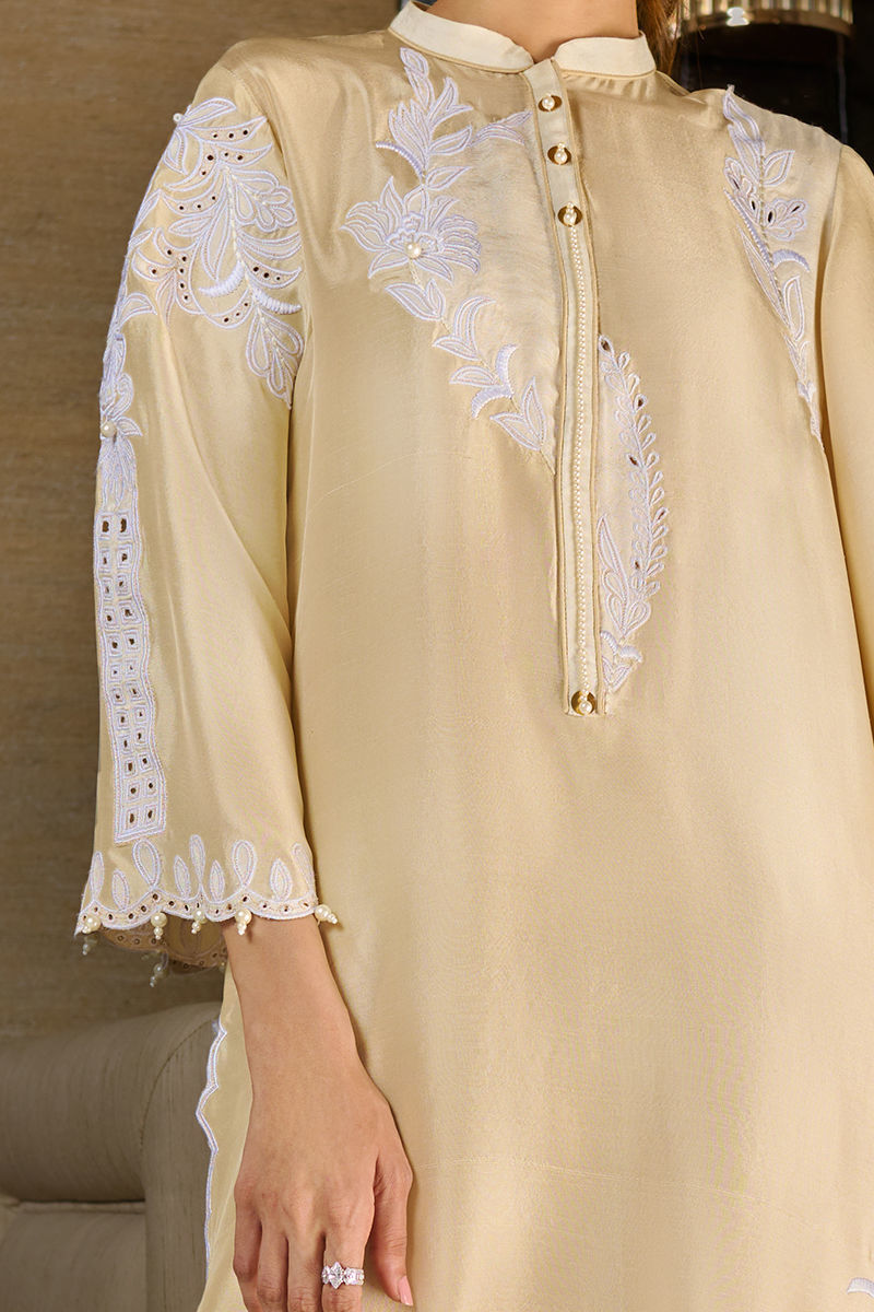 Wardha Saleem | Luxury Pret Traditional Wear | MYSTIQUE M Ivory Pure Silk