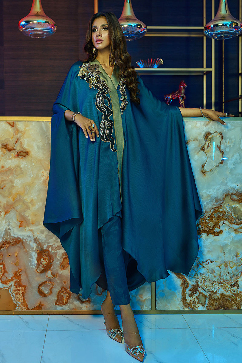 Wardha Saleem | Luxury Pret Fusion Wear | MIDNIGHT €“ FORMAL DRAPE XL Midnight Blue Female
