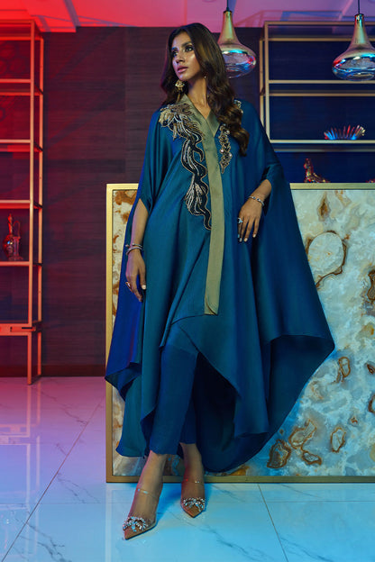 Wardha Saleem | Luxury Pret Fusion Wear | MIDNIGHT €“ FORMAL DRAPE L Midnight Blue Female