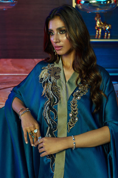Wardha Saleem | Luxury Pret Fusion Wear | MIDNIGHT €“ FORMAL DRAPE M Midnight Blue Female