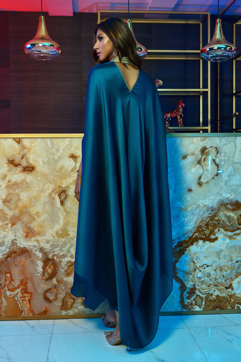 Wardha Saleem | Luxury Pret Fusion Wear | MIDNIGHT €“ FORMAL DRAPE S Midnight Blue Female