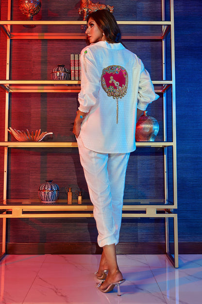 Wardha Saleem | Luxury Pret Fusion Wear | GOSSIP GIRL €“ WHITE CO-ORD SET S White Female