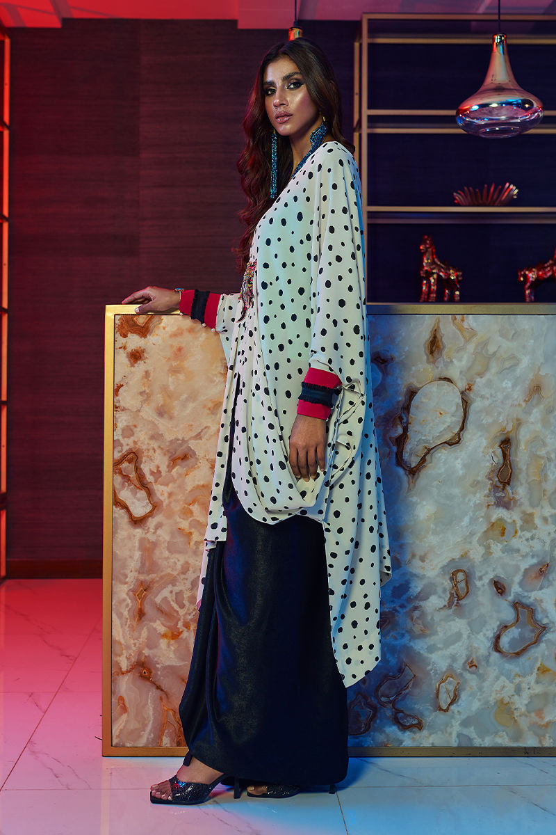 Wardha Saleem | Luxury Pret Fusion Wear | HOT SPOT€“ 3PC FORMAL DRAPE L Sky Blue Velvet Silk