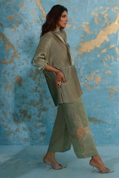Wardha Saleem | Luxury Pret Fusion Wear | LUNA XL Olive Green Female