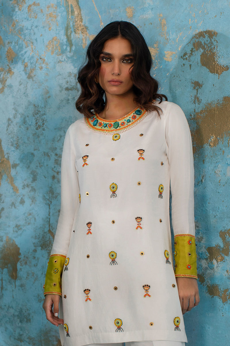 Wardha Saleem | Luxury Pret Fusion Wear | CALL ME NEON M White Female