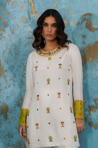 Wardha Saleem | Luxury Pret Fusion Wear | CALL ME NEON M White Female