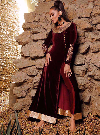 Zainab Chottani | Semi Formals | ALIZARIN CRIMSON - Pakistani Designer Dress - by Zainab Chottani | Type: Formal - 100% Original at Saira Sultan