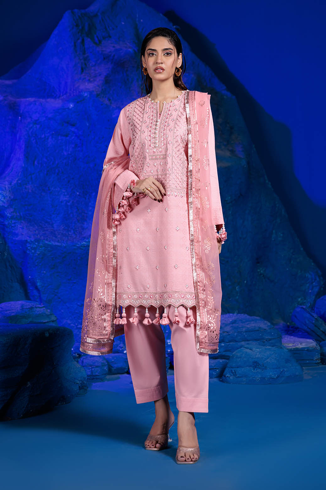 Bonanza Satrangi | D Pink Jacquard 3 Piece (CD1S5243P2) Pink