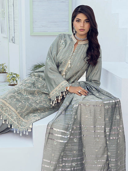 Salitex | Signature Festive Chiffon | SUNW6NO010UT L Light Pistachio Cotton Silk