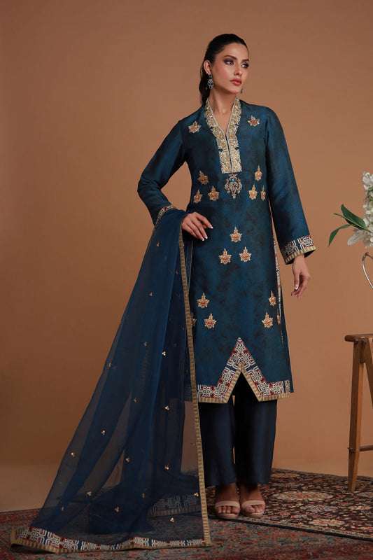 Shamaeel Ansari | Ramadan Edit 25 | RF-04 XS Midnight Blue Sheesha Silk