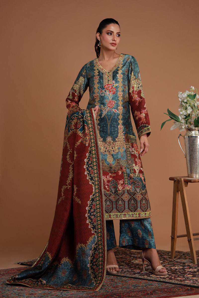 Shamaeel Ansari | Ramadan Edit 25 | RF-08 XS Teal Blue Sheesha Silk