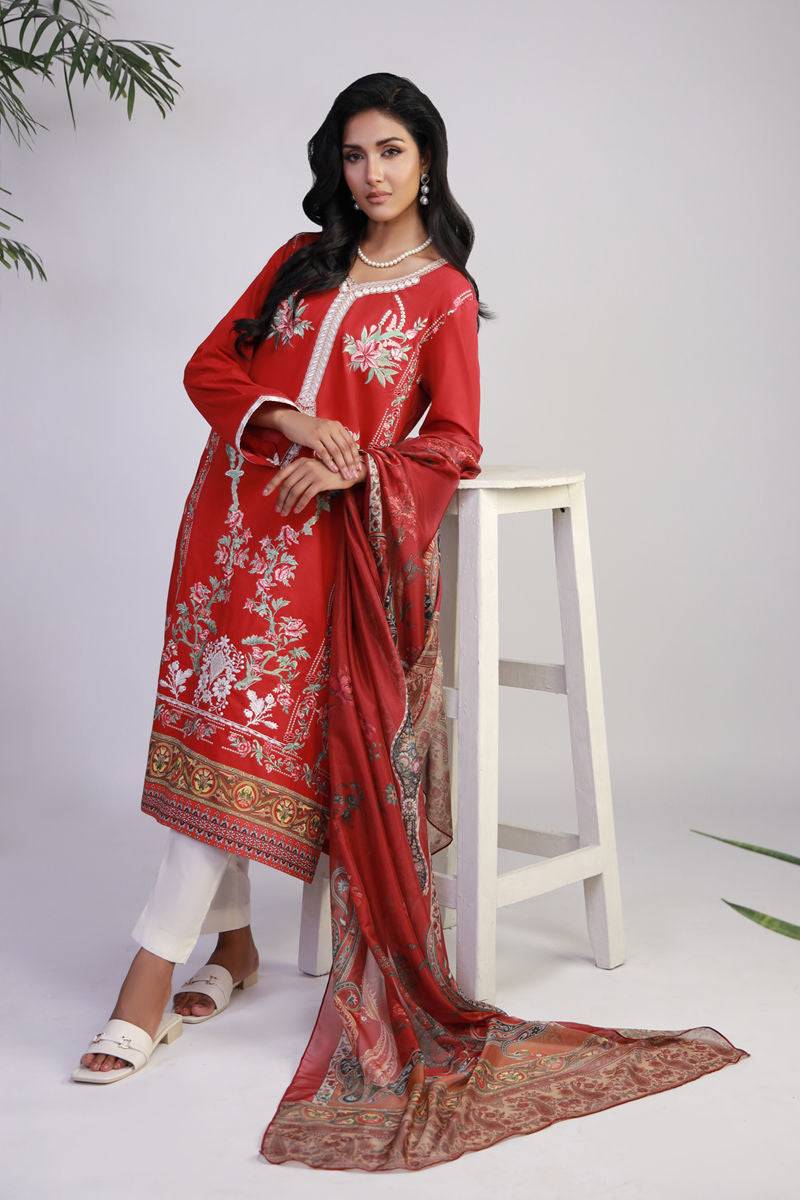 Shamaeel Ansari | Gulrang Lawn | Gulrang-04 - Pakistani Designer Dress - by Shamaeel Ansari - Type : Ladies Clothes - 100% Original at Saira Sultan