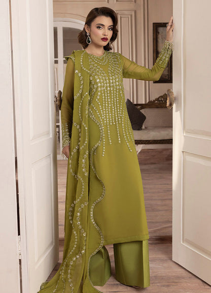 Sahane | Elyssa Festive Chiffon | CT-19001 Eve - ELYSSA XL Olive Green Chiffon