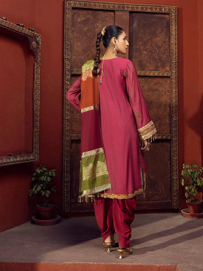 Salitex | Signature Festive Chiffon | SUNW6JI017UT S Rose Pink Textuered